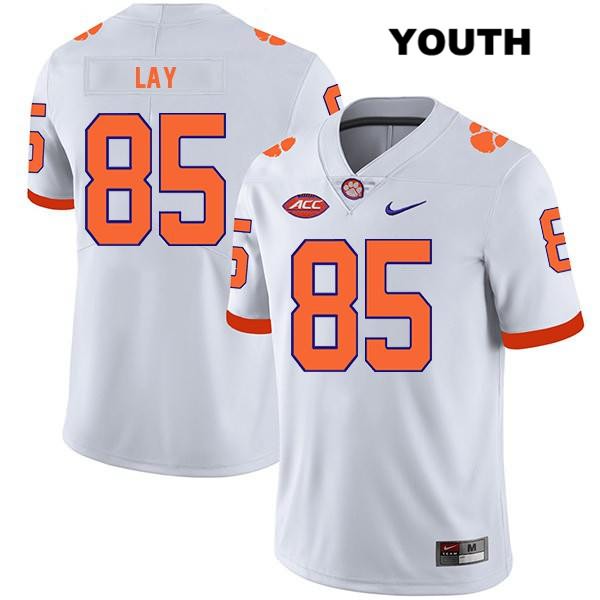 Youth Clemson Tigers #85 Jaelyn Lay Stitched White Legend Authentic Nike NCAA College Football Jersey OUH7546DK